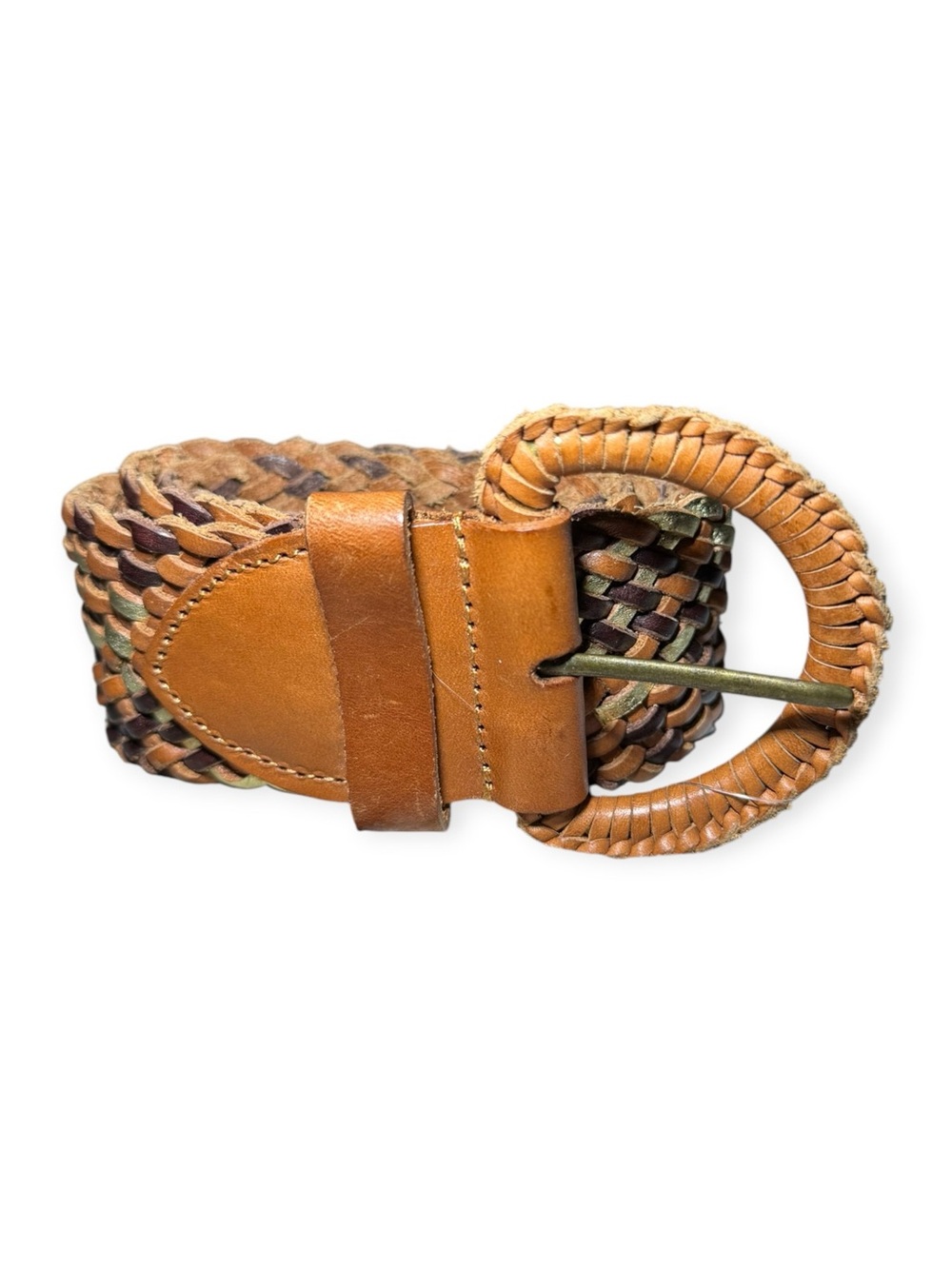 NWT Linea Pelle Braided Gold Tan Brown Leather Waist Belt US Women’s Small